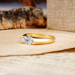 Classic Unique 3-Prong Pear Cut Lab Diamond Two stones Engagement Ring - Additional view