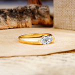Classic Unique 3-Prong Pear Cut Lab Diamond Two stones Engagement Ring - Additional view