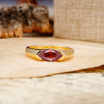 Classic Unique 3-Prong Pear Cut Garnet Two stones Engagement Ring - Additional view