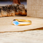Classic Unique 3-Prong Pear Cut Moonstone Two stones Engagement Ring - Additional view
