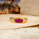 Classic Unique 3-Prong Pear Cut Ruby Two stones Engagement Ring - Additional view