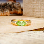 Classic Unique 3-Prong Pear Cut Peridot Two stones Engagement Ring - Additional view