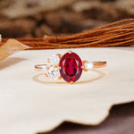 Classic And Unique Inlaid Marquise Cut Ruby Engagement Ring - Additional view