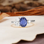 Classic And Unique Inlaid Marquise Cut Tanzanite Engagement Ring - Additional view