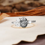 Classic And Unique Inlaid Marquise Cut Black Rutilated Quartz Engagement Ring - Additional view