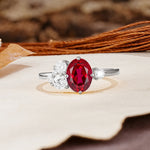 Classic And Unique Inlaid Marquise Cut Ruby Engagement Ring - Additional view