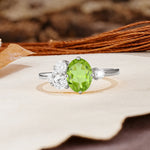 Classic And Unique Inlaid Marquise Cut Peridot Engagement Ring - Additional view