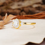 Classic And Unique Inlaid Marquise Cut Moissanite Engagement Ring - Additional view