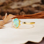 Classic And Unique Inlaid Marquise Cut Fire Opal Engagement Ring - Additional view