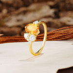 Classic And Unique Inlaid Marquise Cut Citrine Engagement Ring - Additional view