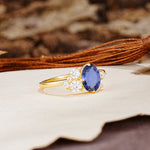 Classic And Unique Inlaid Marquise Cut Tanzanite Engagement Ring - Additional view