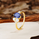 Classic And Unique Inlaid Marquise Cut Tanzanite Engagement Ring - Additional view