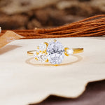 Classic And Unique Inlaid Marquise Cut Lab Diamond Engagement Ring - Additional view