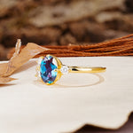 Classic And Unique Inlaid Marquise Cut Alexandrite Engagement Ring - Additional view