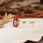Classic And Unique Inlaid Marquise Cut Ruby Engagement Ring - Additional view