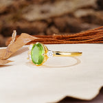 Classic And Unique Inlaid Marquise Cut Peridot Engagement Ring - Additional view