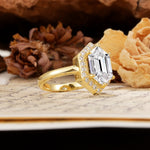 Luxurious Vintage 6-Prong Hexagonal Cut Lab Diamond Engagement Ring - Additional view