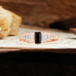 Luxurious Vintage 2-Prong Emerald Cut Black Onyx Wedding Ring - Additional view