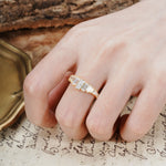 Luxurious Vintage 2-Prong Emerald Cut Moissanite Wedding Ring - Additional view