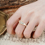 Luxurious Vintage 2-Prong Emerald Cut Fire Opal Wedding Ring - Additional view