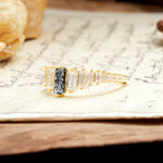 Luxurious Vintage 2-Prong Emerald Cut Black Rutilated Quartz Wedding Ring - Additional view