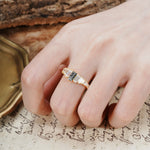 Luxurious Vintage 2-Prong Emerald Cut Black Rutilated Quartz Wedding Ring - Additional view
