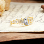 Luxurious Vintage 2-Prong Emerald Cut Lab Diamond Wedding Ring - Additional view