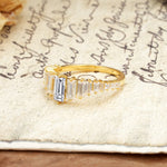 Luxurious Vintage 2-Prong Emerald Cut Lab Diamond Wedding Ring - Additional view