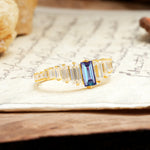 Luxurious Vintage 2-Prong Emerald Cut Alexandrite Wedding Ring - Additional view