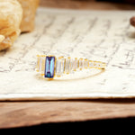 Luxurious Vintage 2-Prong Emerald Cut Alexandrite Wedding Ring - Additional view