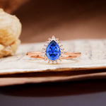 Classic Unique Luxury 4-Prong Oval Cut Sapphire Engagement Ring - Additional view