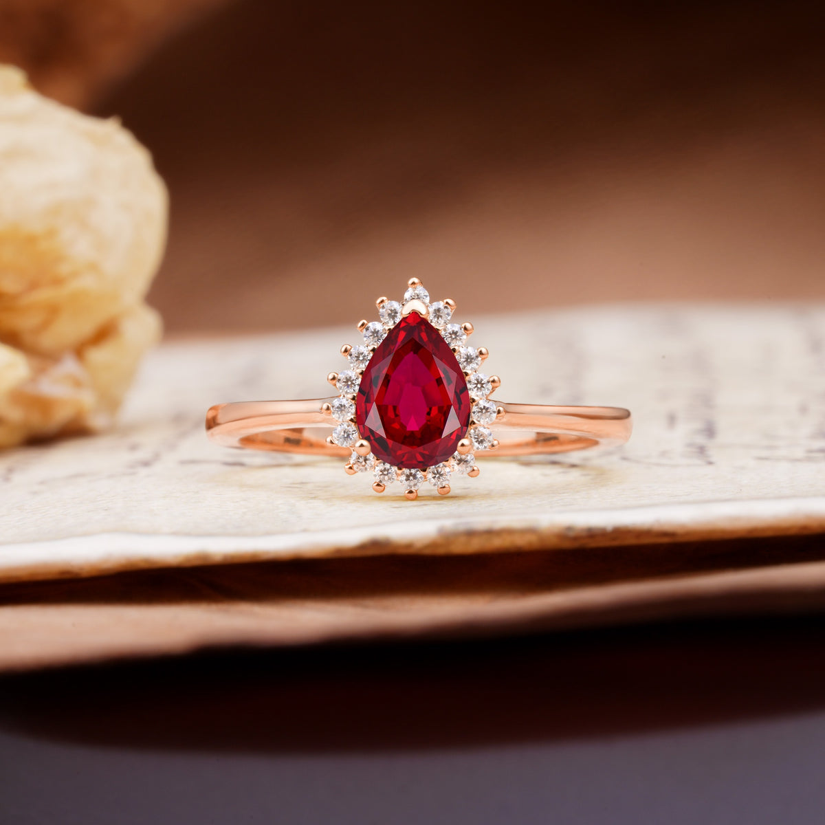 Classic Unique Luxury 4-Prong Oval Cut Ruby Engagement Ring - Additional view