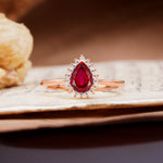 Classic Unique Luxury 4-Prong Oval Cut Ruby Engagement Ring - Additional view