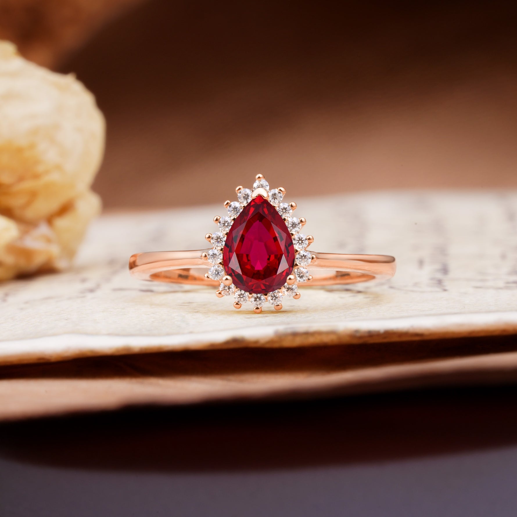 Classic Unique Luxury 4-Prong Oval Cut Ruby Engagement Ring - Additional view