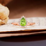 Classic Unique Luxury 4-Prong Oval Cut Peridot Engagement Ring - Additional view