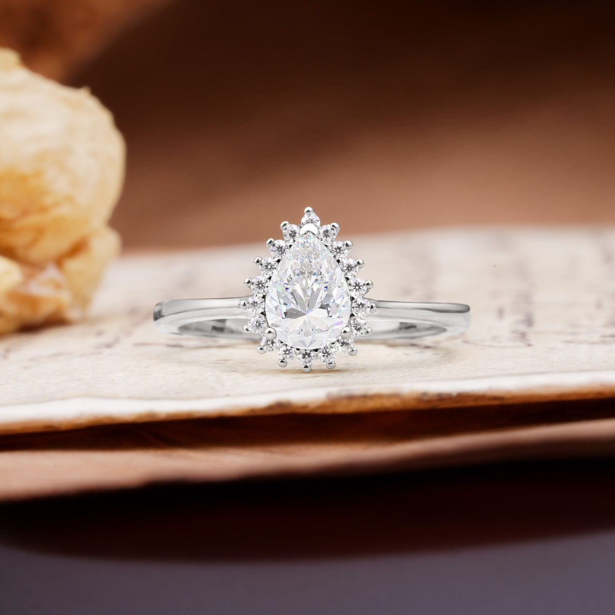 Classic Unique Luxury 4-Prong Oval Cut Moissanite Engagement Ring - Additional view