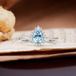 Classic Unique Luxury 4-Prong Oval Cut Aquamarine Engagement Ring - Additional view