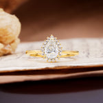 Classic Unique Luxury 4-Prong Oval Cut Moissanite Engagement Ring - Additional view