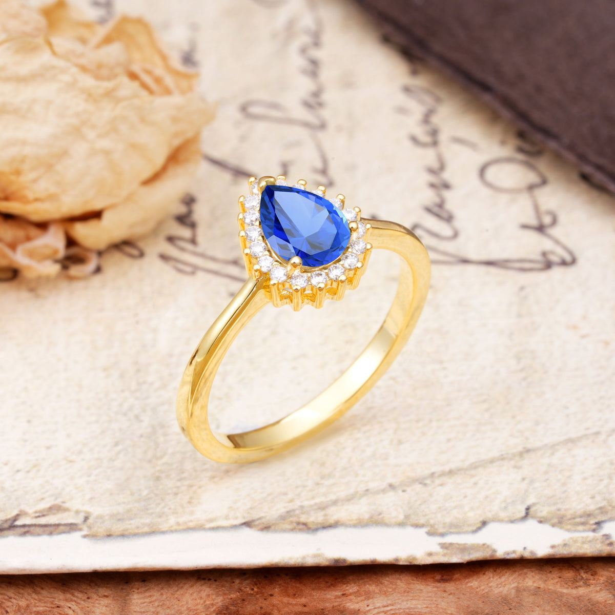 Classic Unique Luxury 4-Prong Oval Cut Sapphire Engagement Ring - Additional view