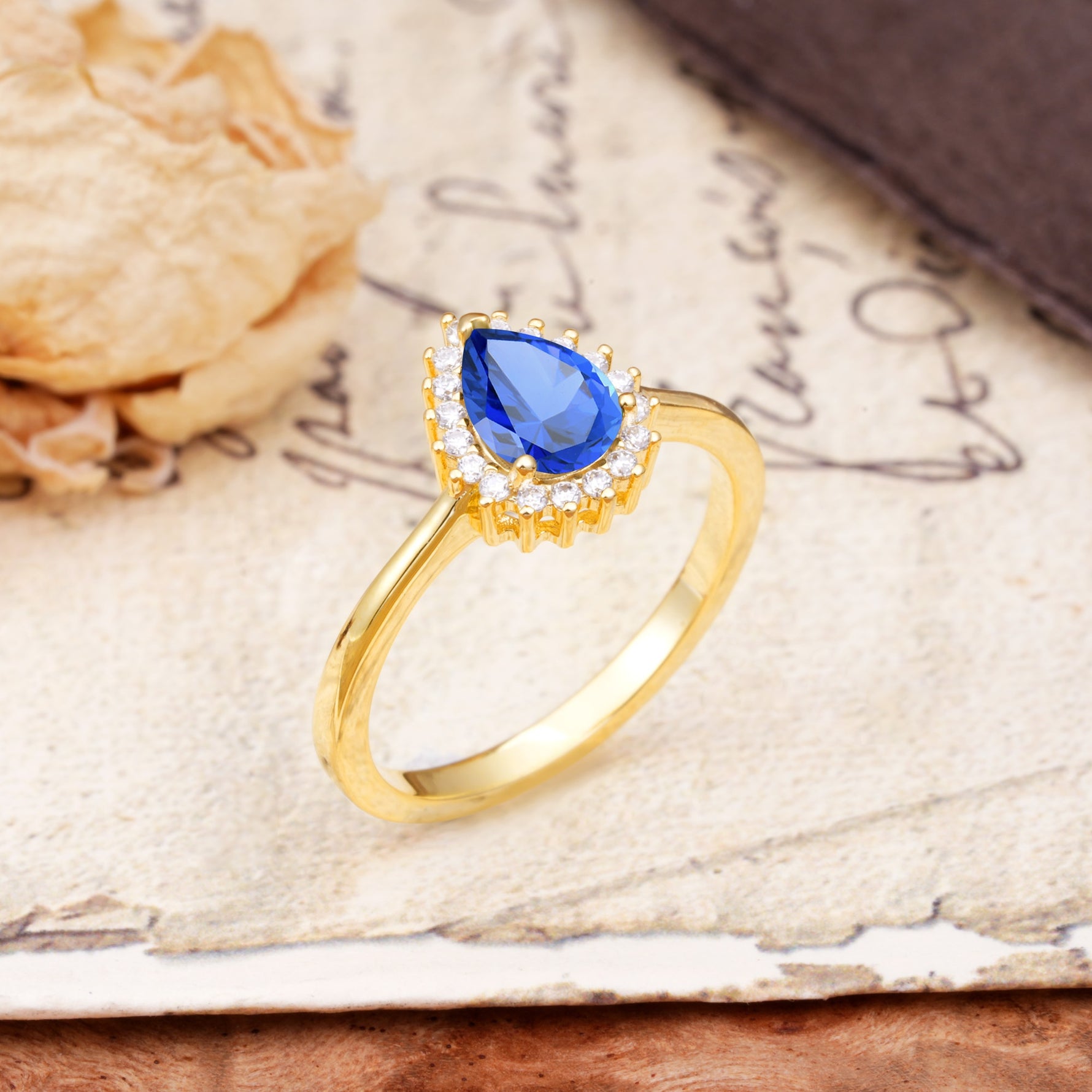 Classic Unique Luxury 4-Prong Oval Cut Sapphire Engagement Ring - Additional view