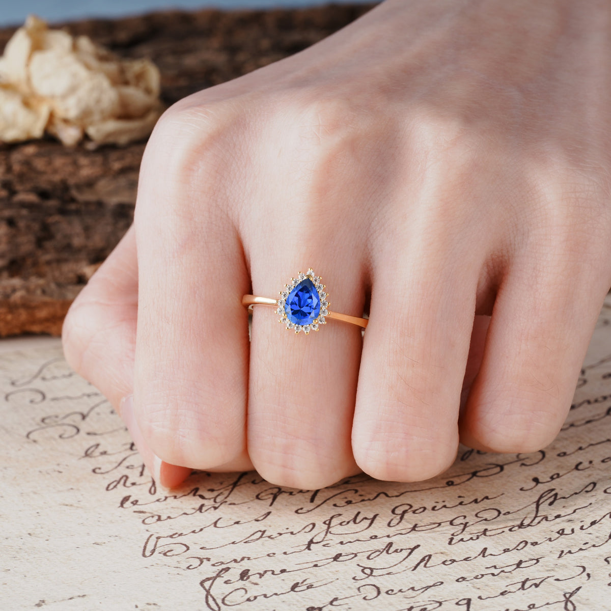 Classic Unique Luxury 4-Prong Oval Cut Sapphire Engagement Ring - Additional view