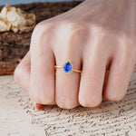 Classic Unique Luxury 4-Prong Oval Cut Sapphire Engagement Ring - Additional view