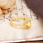 Classic Unique Luxury 4-Prong Oval Cut Citrine Engagement Ring - Additional view