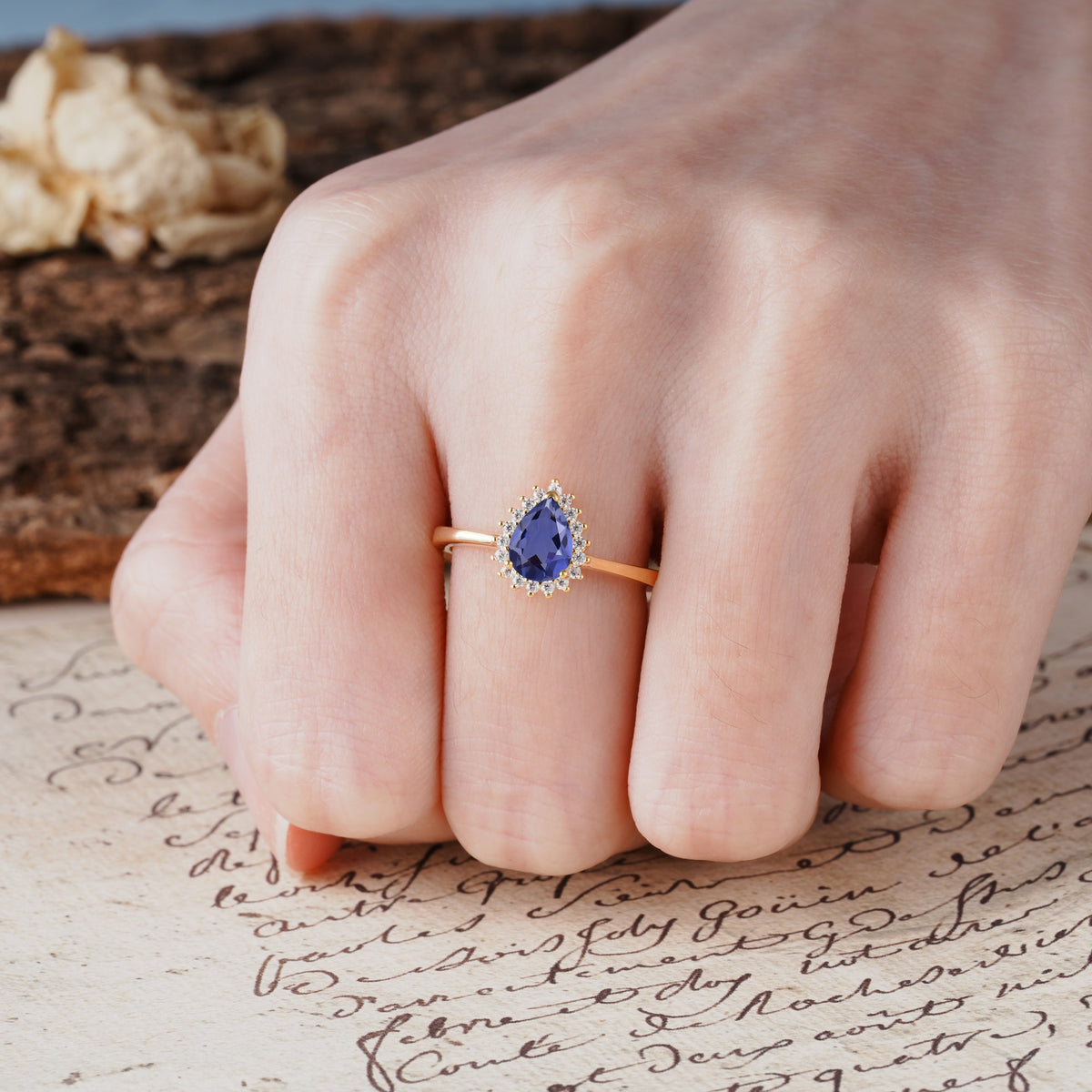 Classic Unique Luxury 4-Prong Oval Cut Tanzanite Engagement Ring - Additional view