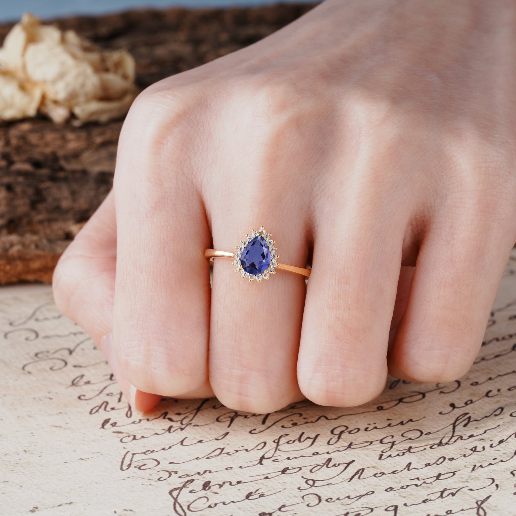 Classic Unique Luxury 4-Prong Oval Cut Tanzanite Engagement Ring - Additional view
