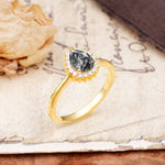 Classic Unique Luxury 4-Prong Oval Cut Black Rutilated Quartz Engagement Ring - Additional view