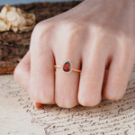 Classic Unique Luxury 4-Prong Oval Cut Garnet Engagement Ring - Additional view