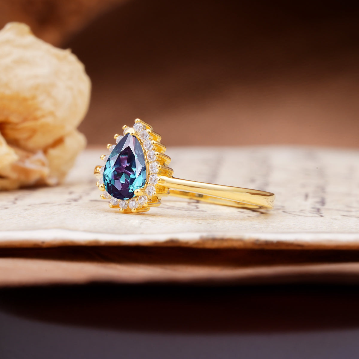 Classic Unique Luxury 4-Prong Oval Cut Alexandrite Engagement Ring - Additional view