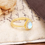 Classic Unique Luxury 4-Prong Oval Cut Moonstone Engagement Ring - Additional view