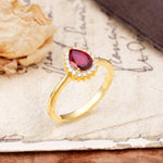 Classic Unique Luxury 4-Prong Oval Cut Ruby Engagement Ring - Additional view